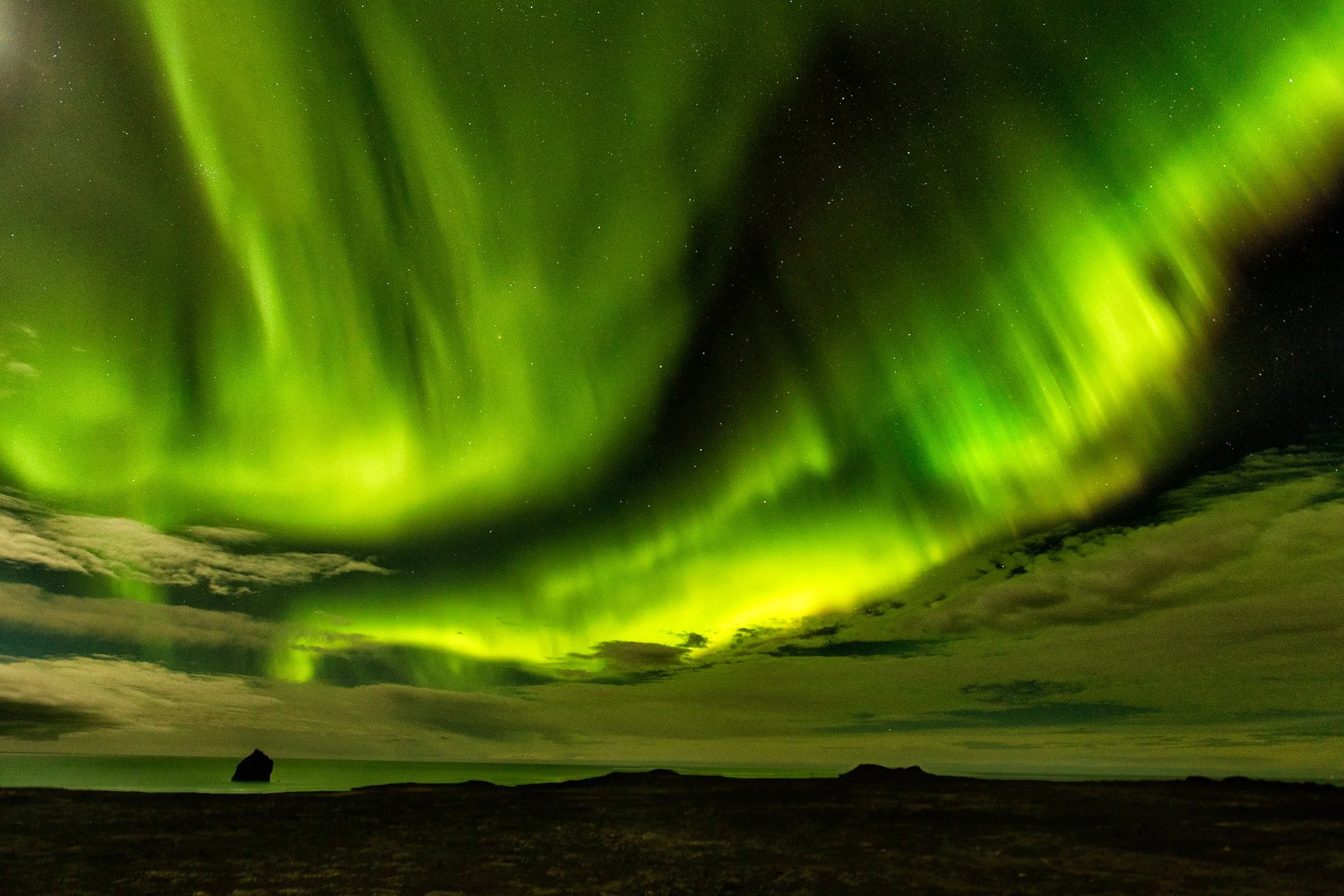 Aurora over the plain