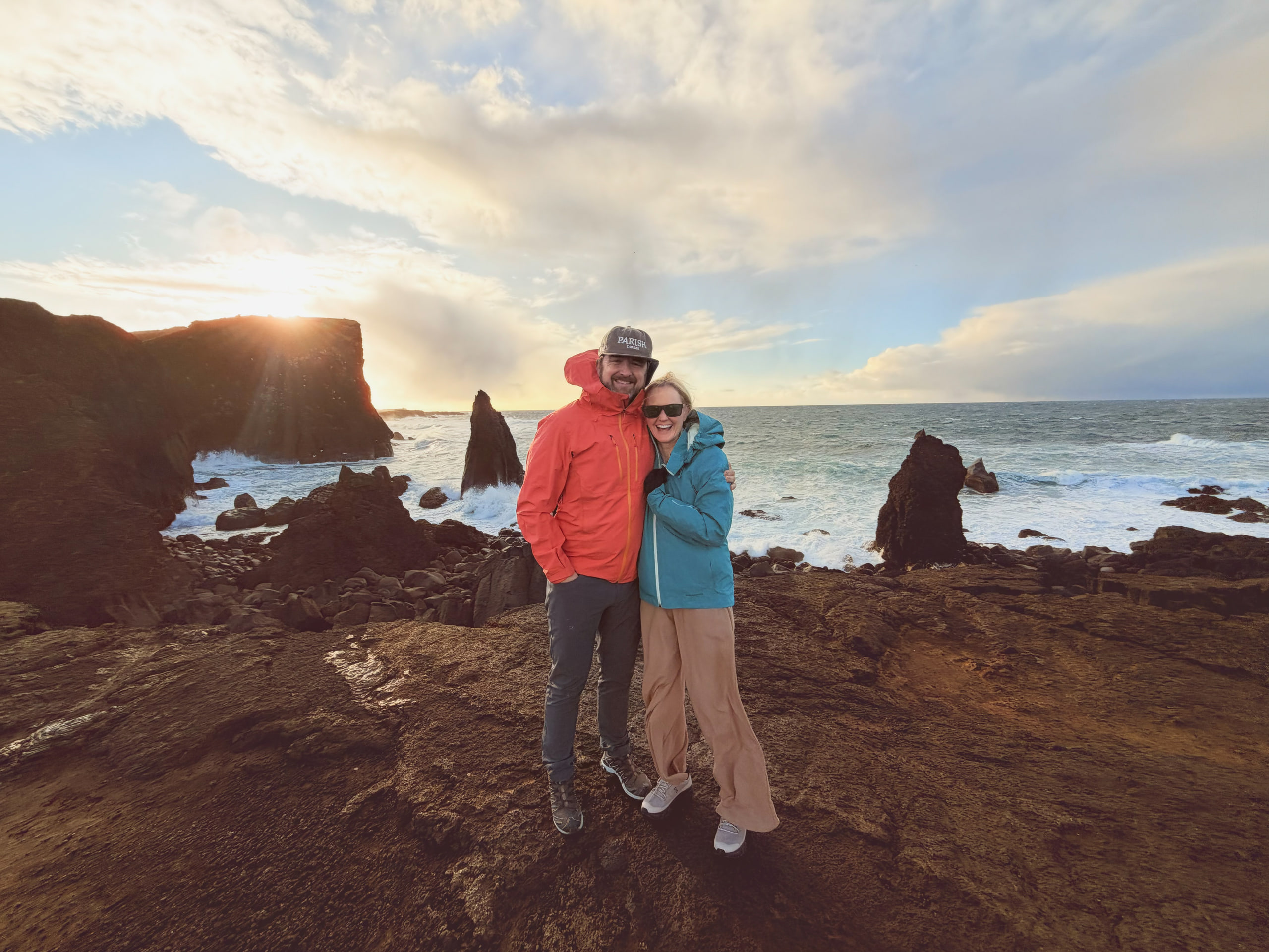 Nathan and Paige on the coast, Iceland
